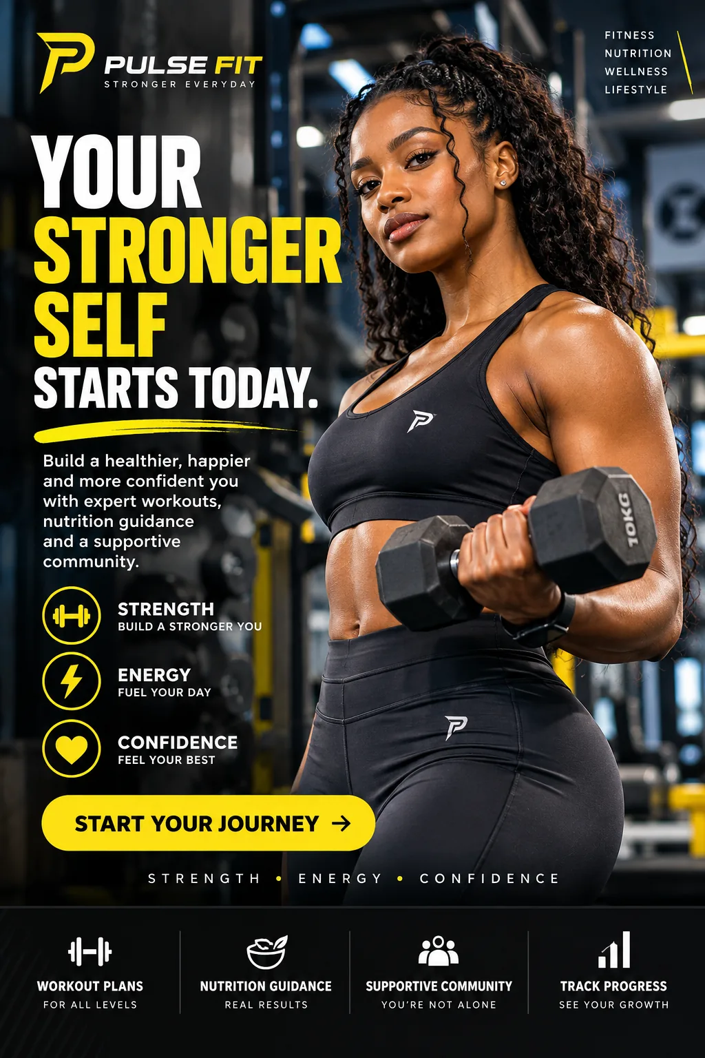 Pulse Fit gym motivation campaign design concept